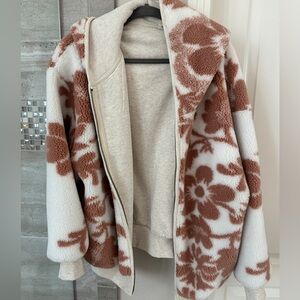 Free people Reversible fleece hoodie